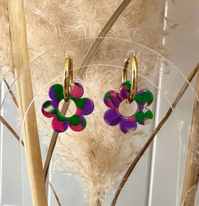 BOUCLES D'OREILLES FLEURS